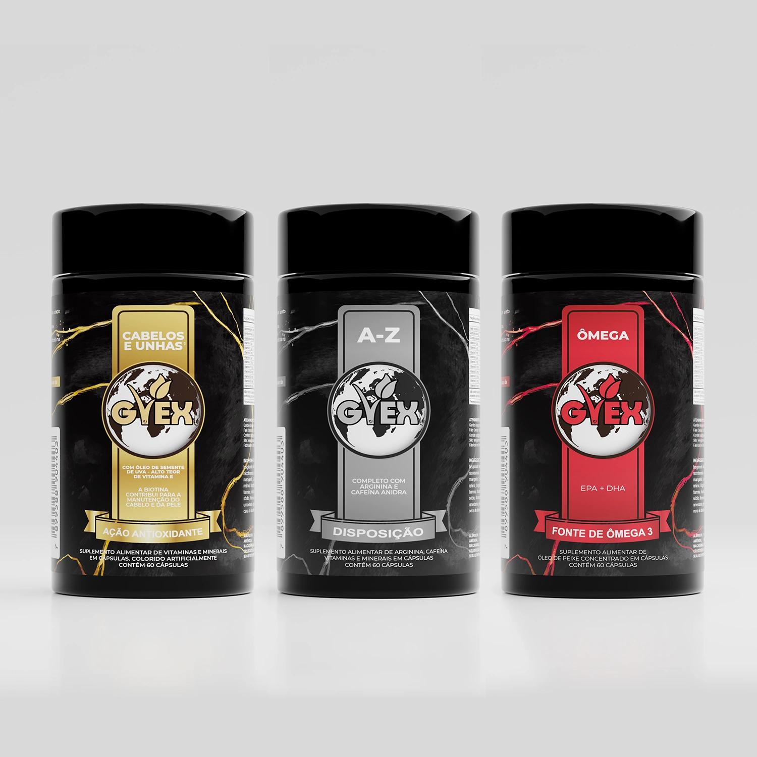 Combo Cápsulas Cabelo e Unhas + Ômega + A-Z